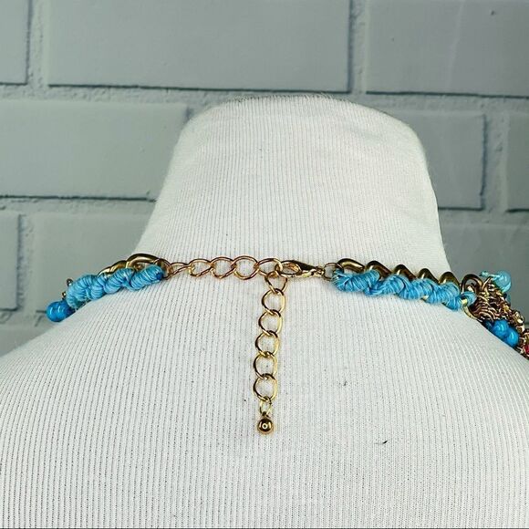 T&J Designs Pretty Blue Beaded Crystal Necklace - Picture 5 of 11